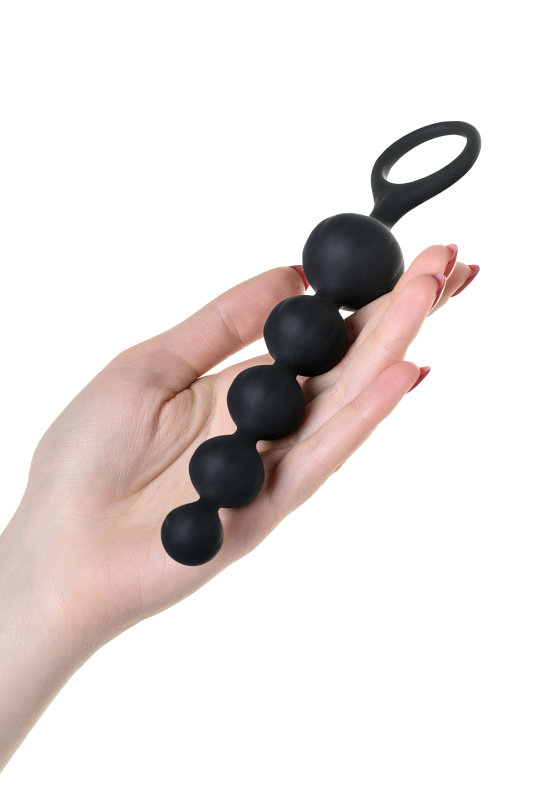Изображение 7, Набор анальных цепочек Satisfyer Beads, силикон, черный, 27 см., TFA-J01756 Black Set