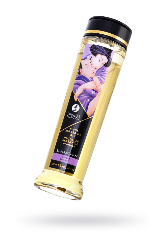 Масло для массажа Shunga Sensation, натуральное, возбуждающее, лаванда, 240 мл., TFA-271006