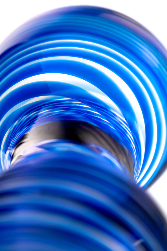 Изображение 6, Двусторонний фаллоимитатор Sexus Glass, стекло, синий, 17 см, TFA-912150