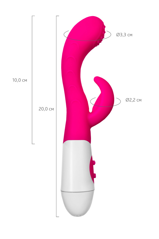 Изображение 6, Вибратор с клиторальным стимулятором TOYFA A-Toys Nessy, силикон, розовый, 20 см, TFA-765003