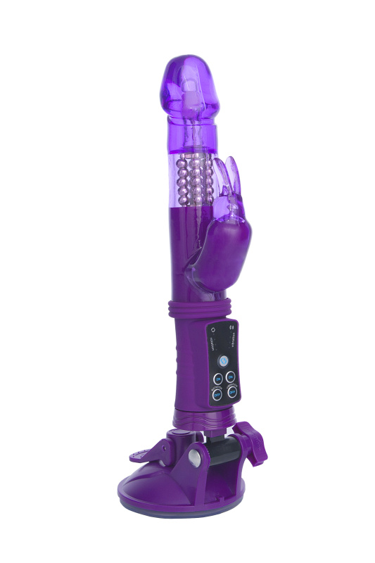 Изображение 5, Вибратор с клиторальным стимулятором TOYFA A-Toys, TPR, фиолетовый, 22 см, TFA-765009