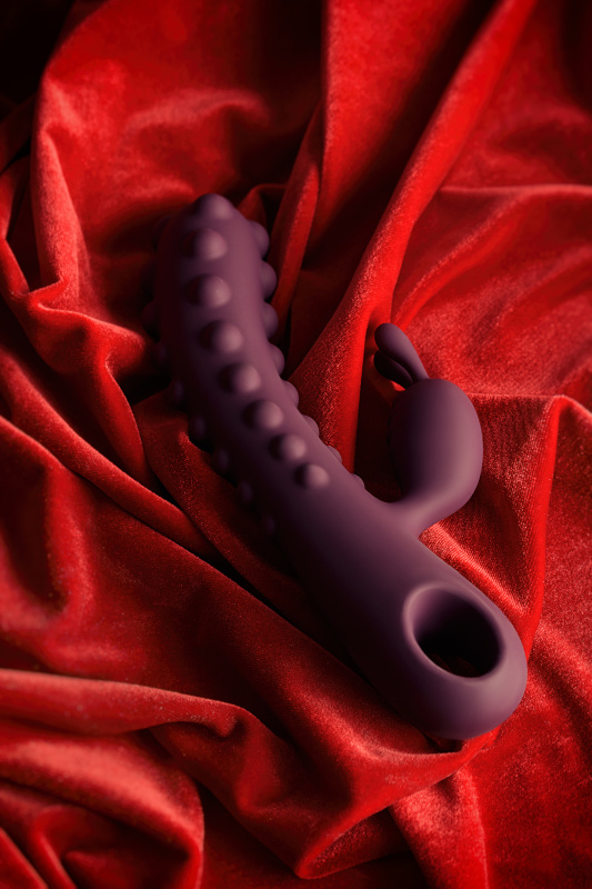 Изображение 15, Вибратор с клиторальным стимулятором KOKOS SMON, силикон, фиолетовый, 23 см, TFA-SMON-01-Violet