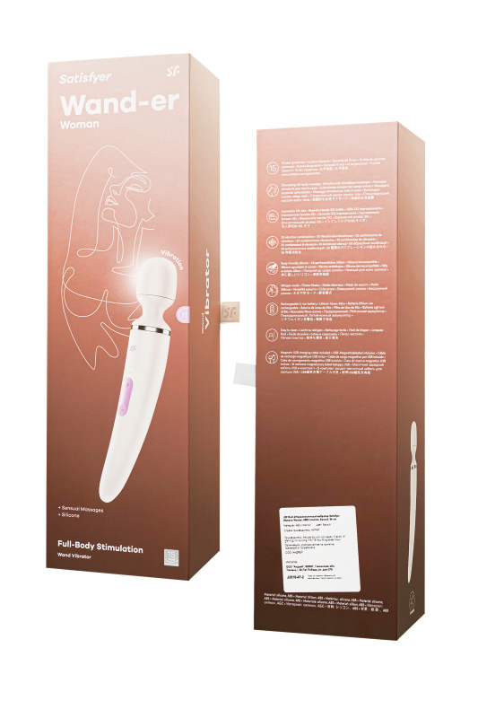 Изображение 9, Нереалистичный вибратор Satisfyer Wand-er Woman, ABS пластик, белый, 34 см, TFA-J2018-47-2