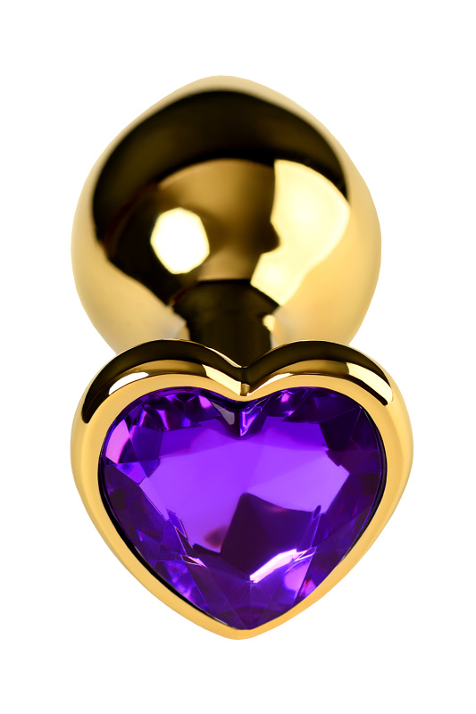 Изображение 3, Анальная втулка Metal by TOYFA, металл, золотая, с фиолетовым кристаллом, 8 см, Ø 3 см, 165 г, TFA-717020-4