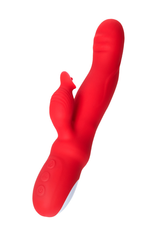Изображение 7, Вибратор JOS Redli с двигающейся головкой, силикон, красный, 21 см, TFA-783034