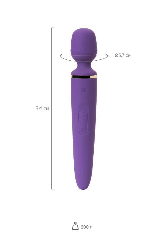 Изображение 6, Нереалистичный вибратор Satisfyer Woman Wand, ABS пластик, фиолетовый, 34 см., TFA-J2018-47-3