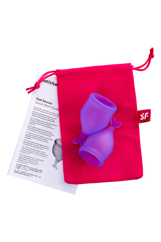 Изображение 5, Менструальная чаша Satisfyer Feel Secure, 2 шт в наборе, силикон, фиолетовый, FER-J1766-4