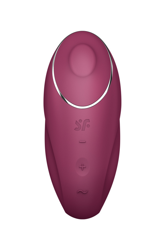 Изображение 2, Вибромассажер Satisfyer Tap & Climax 1, силикон, бордовый, 11 см, TFA-4046006