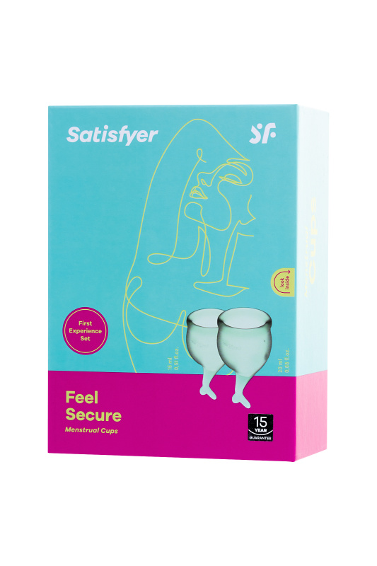 Изображение 7, Менструальная чаша Satisfyer Feel Secure, 2 шт в наборе, силикон, зеленый, FER-J1766-5
