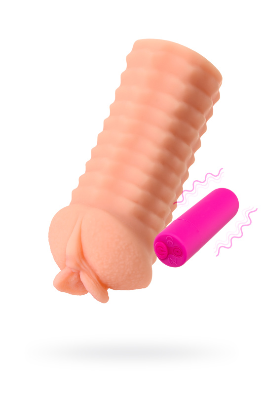 Изображение 1, Мастурбатор реалистичный KOKOS ELEGANCE.006 с вибрацией, TPR, телесный, 16 см, TFA-M01 03 006V