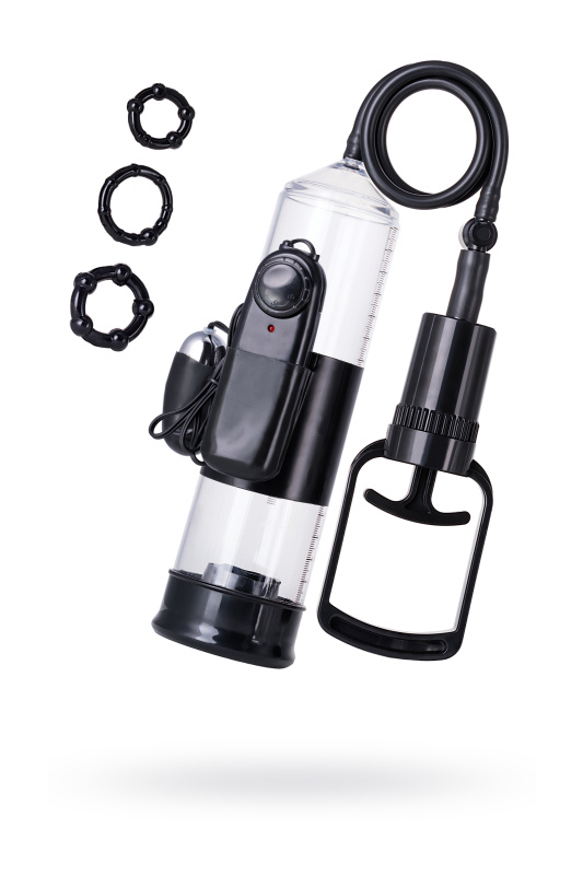 Помпа для пениса TOYFA A-Toys с вибрацией, PVC, чёрный, 22,8 см, TFA-769010