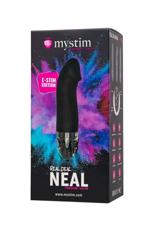Изображение 10, Вибратор Mystim Real Deal Neal с электростимуляцией, силикон, черный, 16,5 см, TFA-46542
