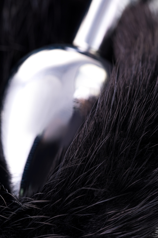 Изображение 9, Анальная втулка Metal by TOYFA, металл, серебряная, с черным хвостом, 32 см, Ø 2,9 см, 175 г, TFA-712021