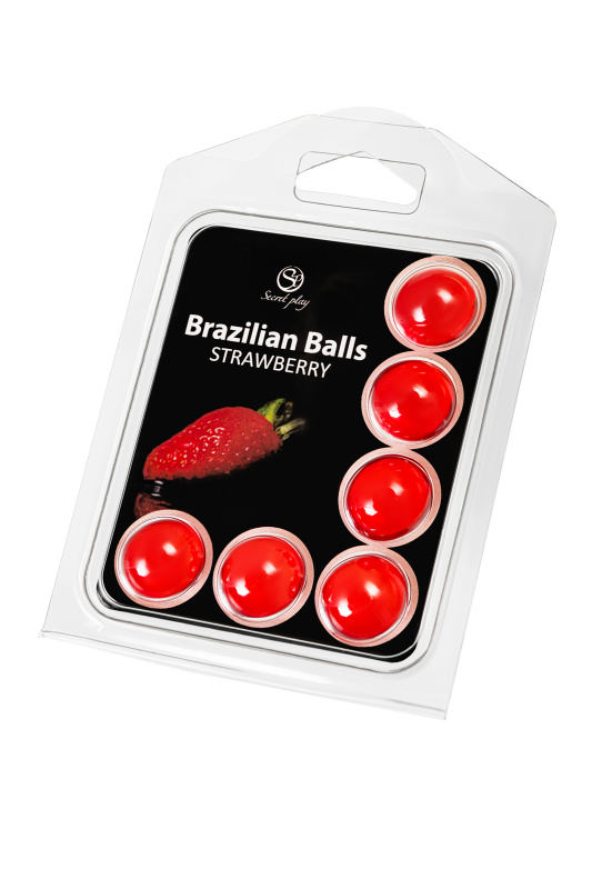 Массажное масло SECRET PLAY BRAZILIAN BALLS, клубника, 6 х 4 гр, TFA-3386-7