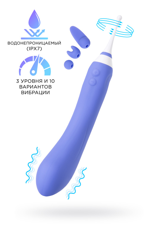 Изображение 1, Вибратор LOVENSE Hyphy с клиторальным стимулятором, силикон, фиолетовый, 21,6 см, TFA-LE-15