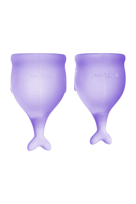 Изображение 4, Менструальная чаша Satisfyer Feel Secure, 2 шт в наборе, силикон, фиолетовый, FER-J1766-4