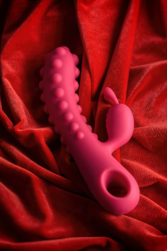 Изображение 15, Вибратор с клиторальным стимулятором KOKOS SMON, силикон, розовый, 23 см, TFA-SMON-01-Pink
