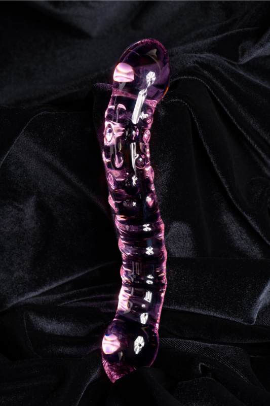 Изображение 9, Двусторонний фаллоимитатор Sexus Glass, стекло, розовый, 20,5 см, TFA-912026