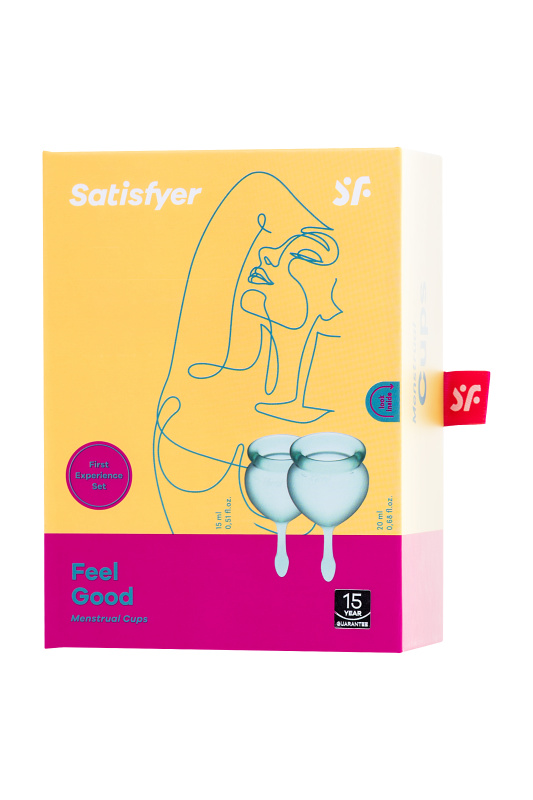 Изображение 6, Менструальная чаша Satisfyer Feel Good, 2 шт в наборе, силикон, зеленый, FER-J1763-1