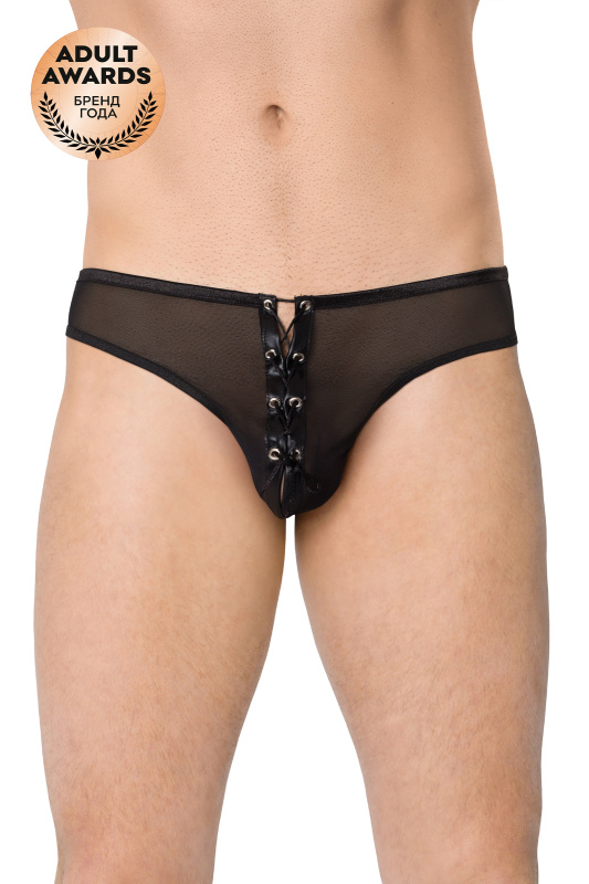 Трусы мужские на шнуровке SoftLine Collection, чёрный, XL, TFA-451614