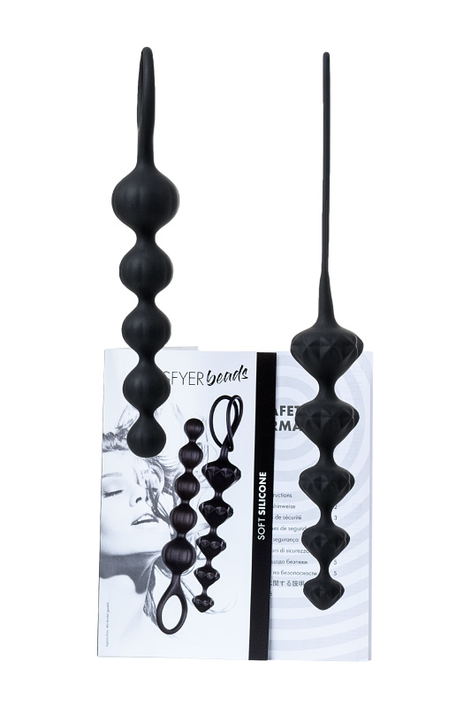 Изображение 4, Набор анальных цепочек Satisfyer Beads, силикон, черный, 27 см., TFA-J01756 Black Set
