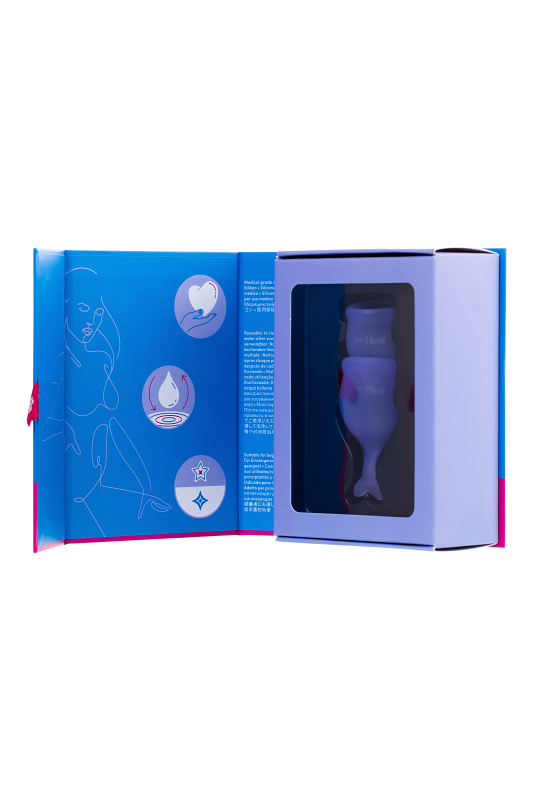 Изображение 9, Менструальная чаша Satisfyer Feel Secure, 2 шт в наборе, силикон, фиолетовый, FER-J1766-4