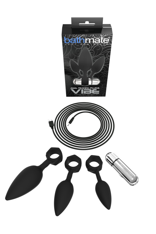 Изображение 8, Набор анальных плагов Bathmate Anal Training Plugs VIBE, силикон, чёрный, TFA-BM-V-VP