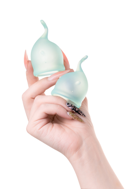 Изображение 6, Менструальная чаша Satisfyer Feel Secure, 2 шт в наборе, силикон, зеленый, FER-J1766-5