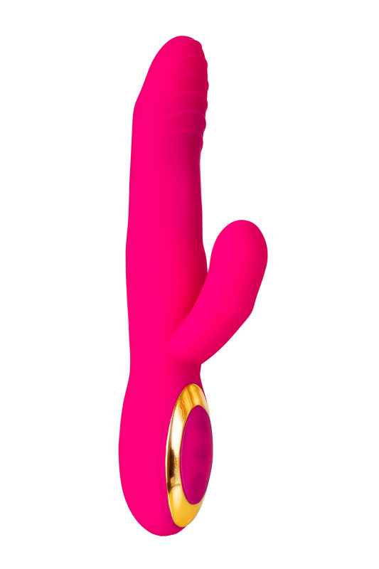Изображение 4, Вибратор с подогревом для двойной стимуляции JOS NEGA, силикон, розовый, 22 см, TFA-783021