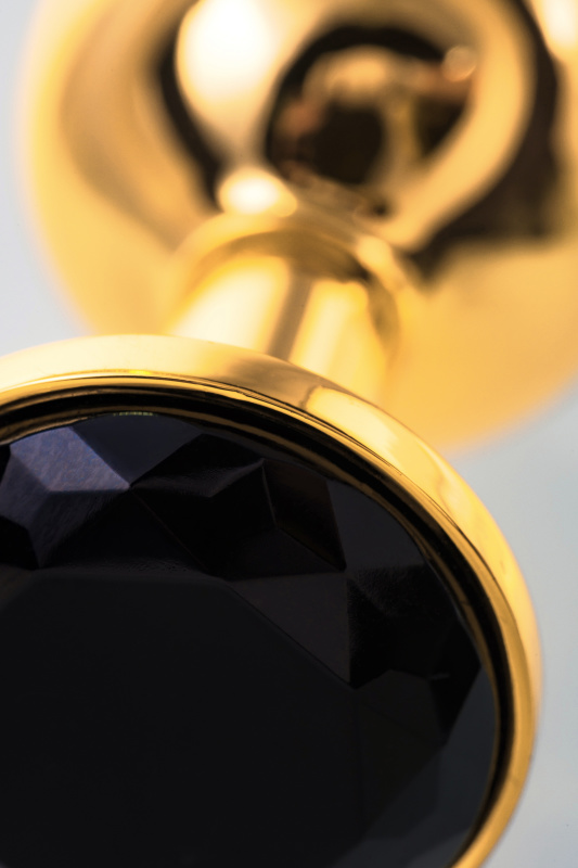Изображение 8, Анальная втулка Metal by TOYFA, металл, золотая, с черным кристаллом, 7,5 см, Ø 3 см, 145 г, TFA-712006