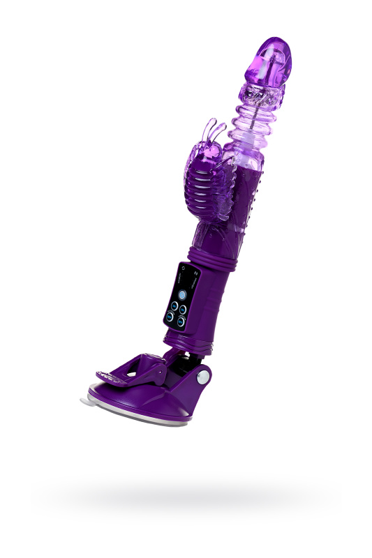 Вибратор Штучки-дрючки с клиторальным стимулятором, TPR, фиолетовый, 23 см, TFA-690502