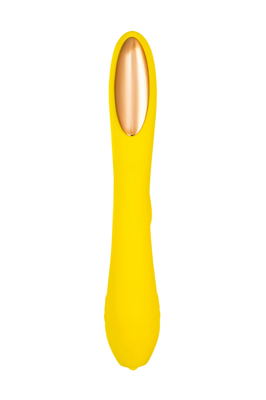 Изображение 3, Вакуум-волновой стимулятор Eromantica Mia с вибрацией и язычками, силикон, желтый, 22 см, TFA-210203