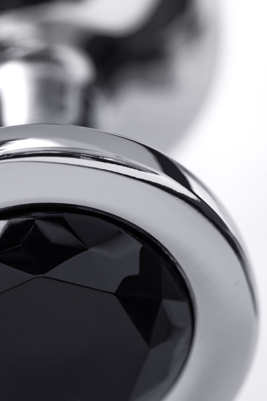 Изображение 8, Анальная втулка Metal by TOYFA, металл, серебряная, с черным кристаллом, 10 см, Ø 4 см, 360 г, TFA-712009