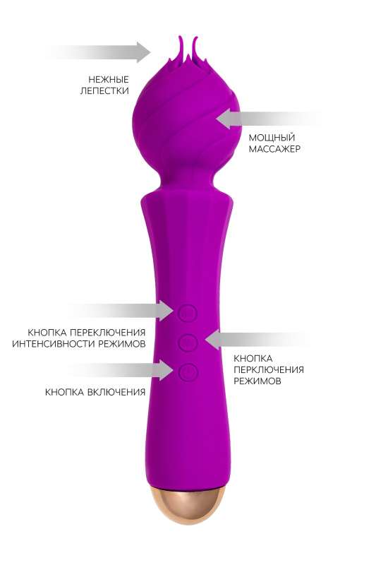 Изображение 3, Вибратор Flovetta by Toyfa HYACINTH, силикон, фиолетовый, 21,5 см, TFA-457712
