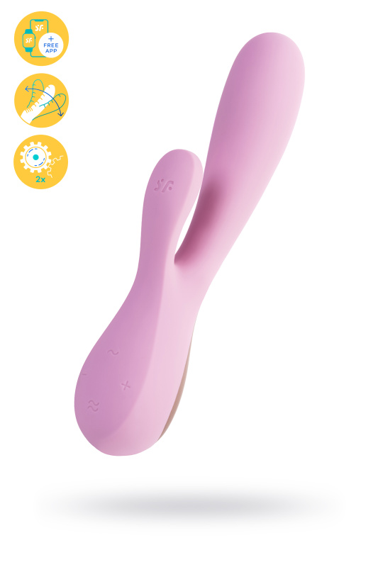 Нереалистичный вибратор Satisfyer Mono Flex, силикон, розовый, 20,4 см., TFA-J2018-87-3