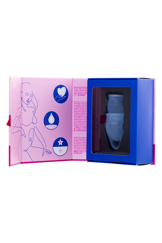 Изображение 9, Менструальная чаша Satisfyer Feel Confident, 2 шт в наборе, силикон, синий, FER-J1762-6