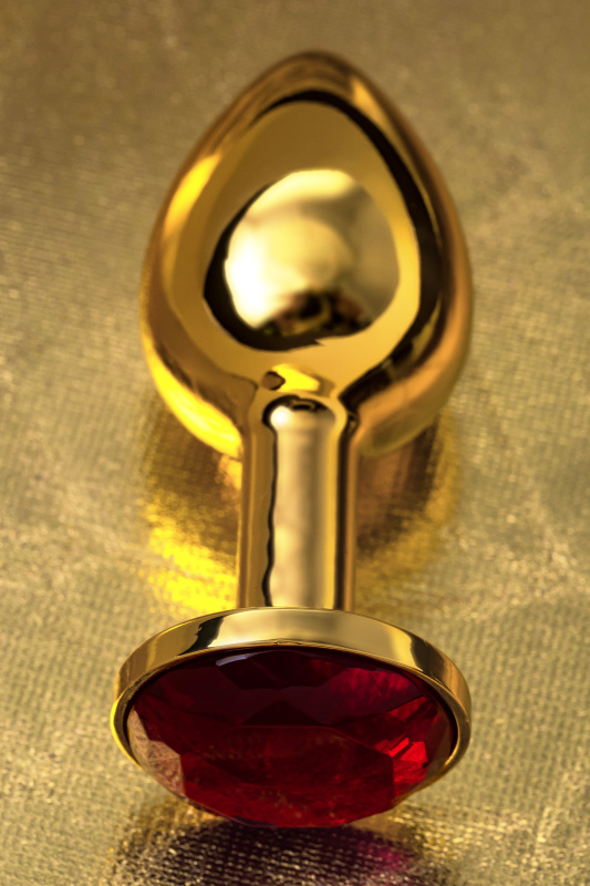 Изображение 12, Анальная втулка Metal by TOYFA, металл, золотая, с рубиновым кристаллом, 7,5 см, Ø 3 см, 145 г, TFA-712005