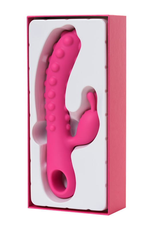 Изображение 7, Вибратор с клиторальным стимулятором KOKOS SMON, силикон, розовый, 23 см, TFA-SMON-01-Pink