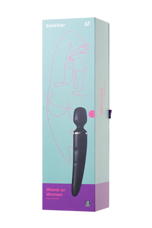 Изображение 7, Нереалистичный вибратор Satisfyer Woman Wand, ABS пластик, чёрный, 34 см., TFA-J2018-47-1
