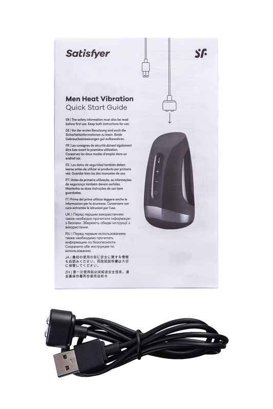 Изображение 5, Мастурбатор нереалистичный Satisfyer Men Heat Vibratiion, силикон, чёрный, 15 см., TFA-J80012