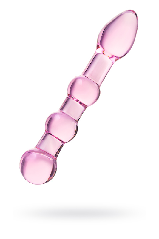 Двусторонний фаллоимитатор Sexus Glass, стекло, розовый, 18 см, TFA-912129