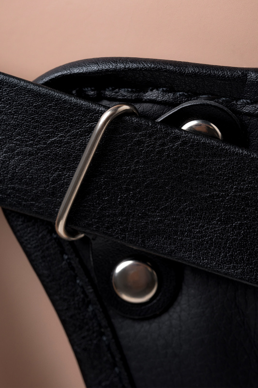Изображение 8, Страпон LoveToy с поясом Harness с 2 насадками, PVC, чёрный, 20 см, TFA-300503