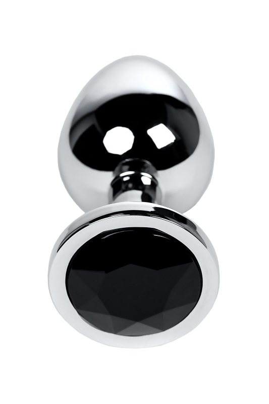 Изображение 2, Анальная втулка Metal by TOYFA, металл, серебряная, с чёрным кристаллом, 8,1 см, Ø 3,4 см, TFA-717011-5
