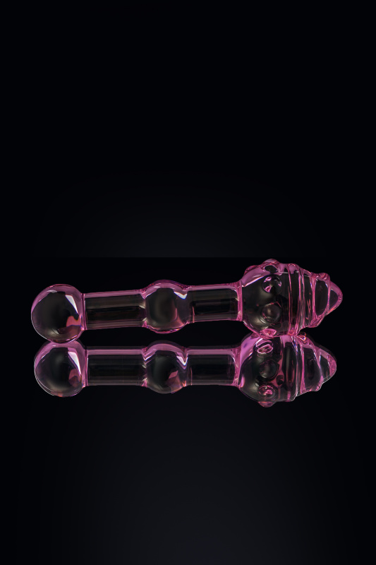 Изображение 11, Двусторонний фаллоимитатор Sexus Glass, стекло, розовый, 17 см, TFA-912013