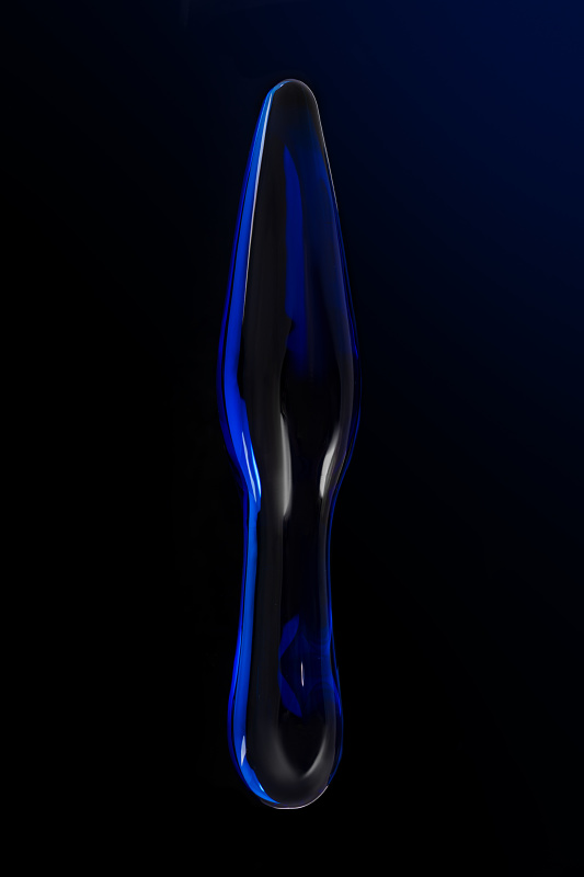 Изображение 8, Двусторонний фаллоимитатор Sexus Glass, стекло, синий, 17,5 см, TFA-912190