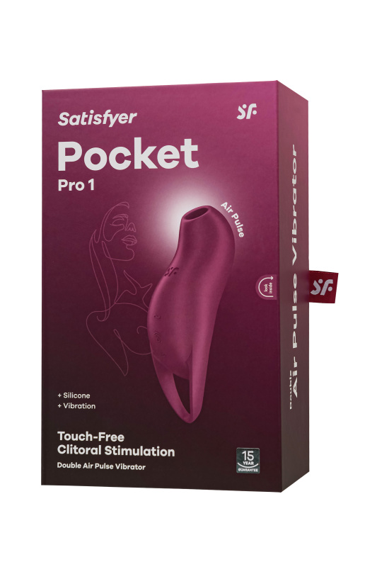 Изображение 9, Вакуум-волновой стимулятор клитора с вибрацией Satisfyer Pocket Pro 1, силикон, бордовый, 13,9 см, TFA-4045177