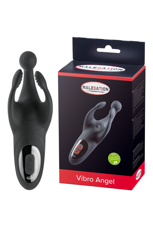 Изображение 8, Многофункциональный стимулятор для мужчин MALESATION Vibro Angel, силикон, черный, TFA-31604
