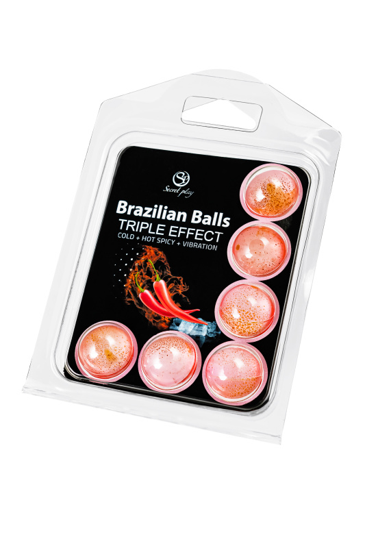 Массажное масло SECRET PLAY BRAZILIAN BALLS, тройной эффект, 6 х 4 гр, TFA-3699-1