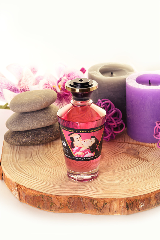 Изображение 10, Масло для массажа Shunga Raspberry Feeling, разогревающее, малина, 100 мл, TFA-2201
