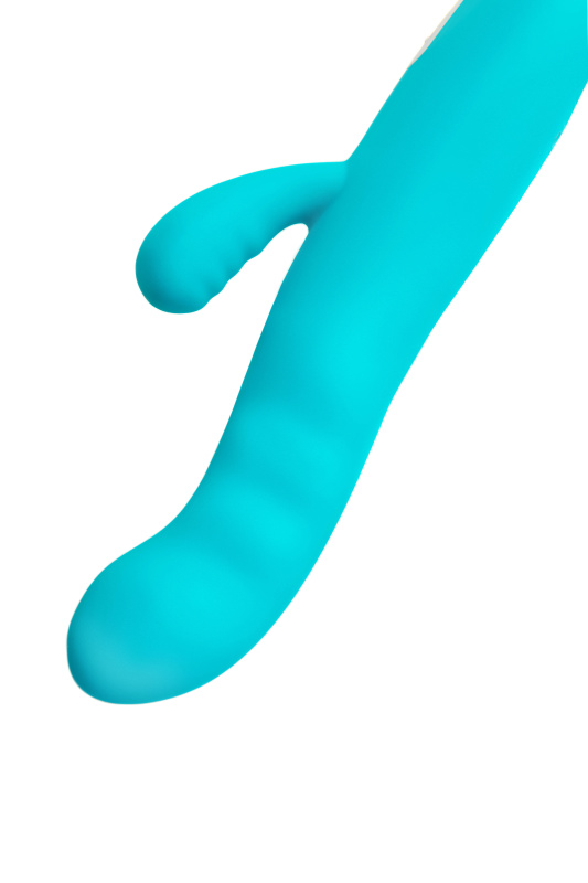 Изображение 12, Вибратор-ротатор с клиторальной стимуляцией JOS MERRY-SWI, силикон, голубой, 20,7 см, TFA-783047